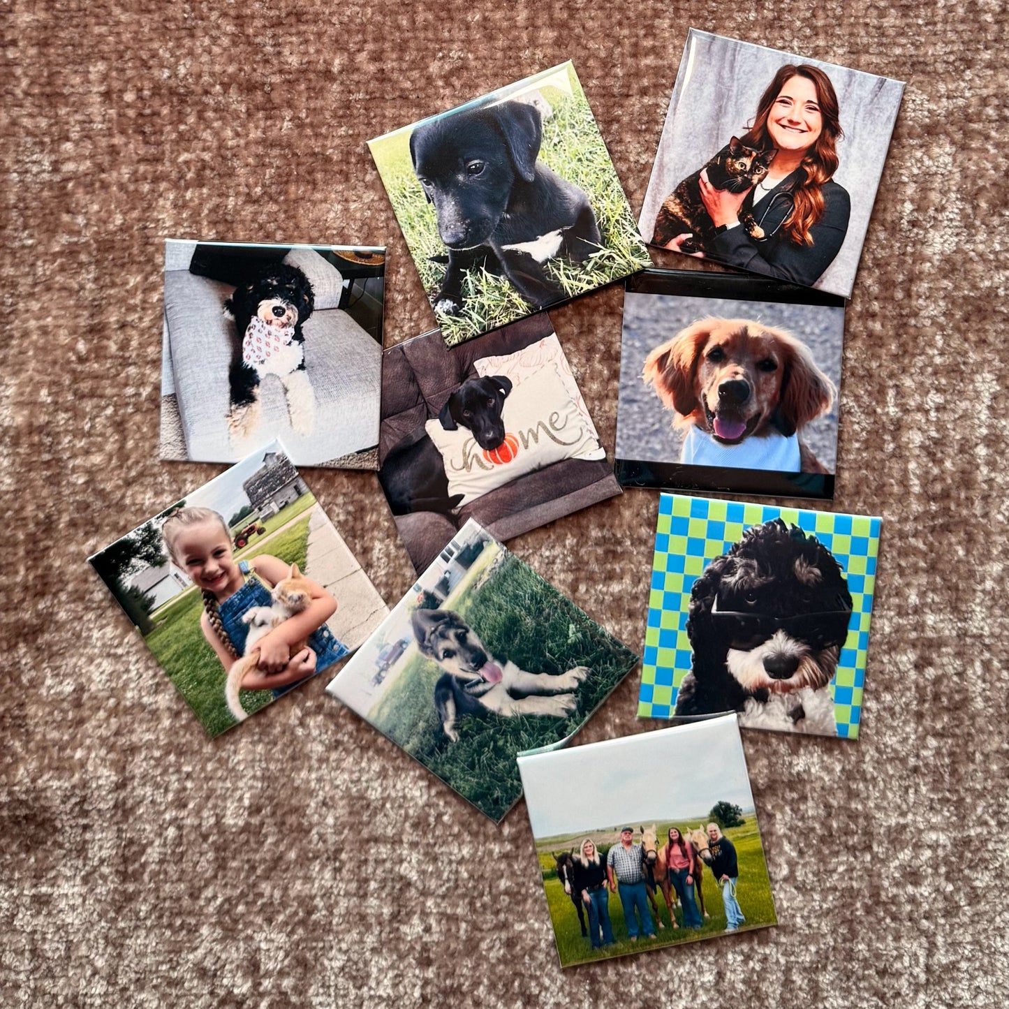 Set of 9 Custom Photo Magnets